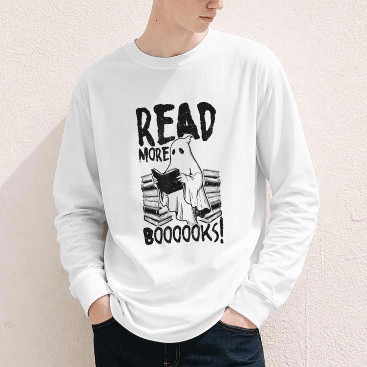 Read More Books Ghost Halloween Reading Teacher Literacy Youth Long Sleeve Tee Read More Books Ghost Halloween Reading Teacher Literacy Youth Long Sleeve Tee