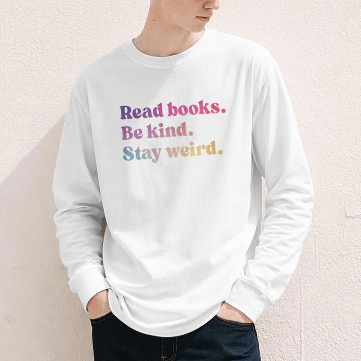 Read Books Be Kind Stay Weird Book Lover Premium Tri-Blend Youth Long Sleeve Tee