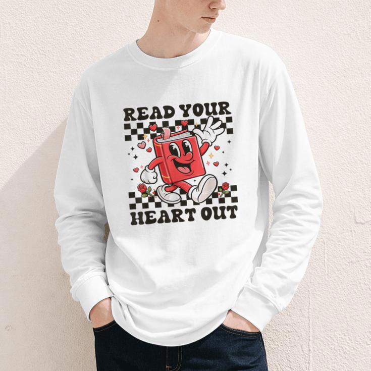 Read Your Heart Out Teacher Valentines Book Lover Youth Long Sleeve Tee