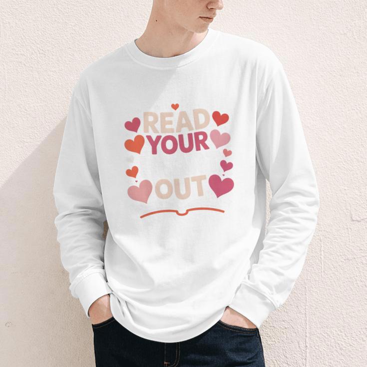 Read Your Heart Out Teacher Valentines Day Reading Book Love Youth Long Sleeve Tee