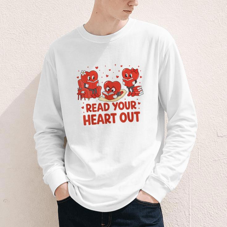 Read Your Heart Out Valentine Teacher Bookworm Lover Youth Long Sleeve Tee