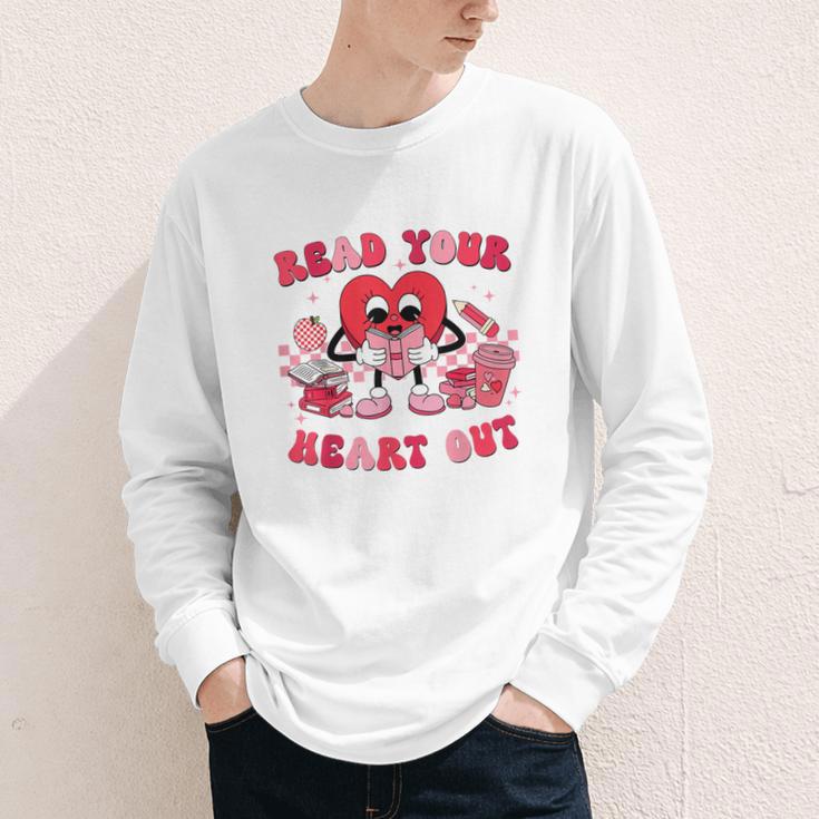 Read Your Heart Out Valentines Day Teachers Book Lovers Youth Long Sleeve Tee
