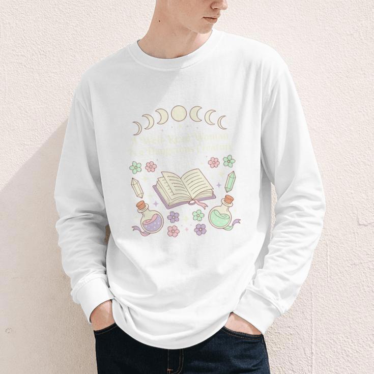 Well Read Woman Literature Quote Celestial Book Floral Youth Long Sleeve Tee
