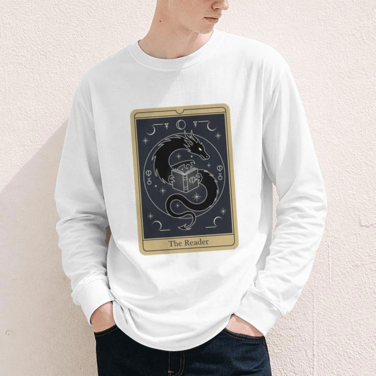 The Reader Tarot Card Mystic Dragon Book Magic Youth Long Sleeve Tee