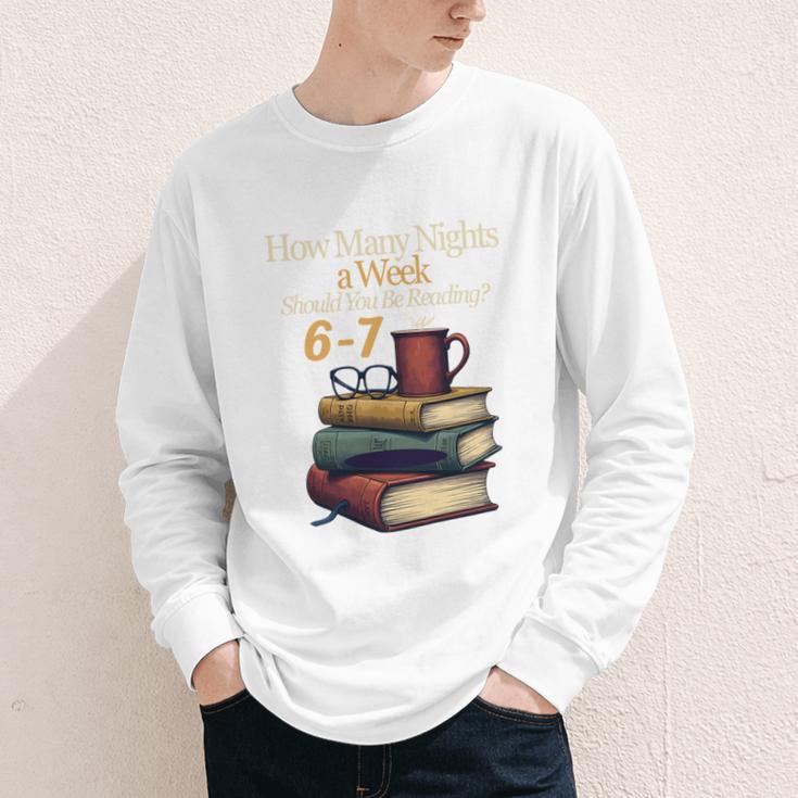 Reading 6 7 Nights Meme English Teacher Bookworm Books Youth Long Sleeve Tee