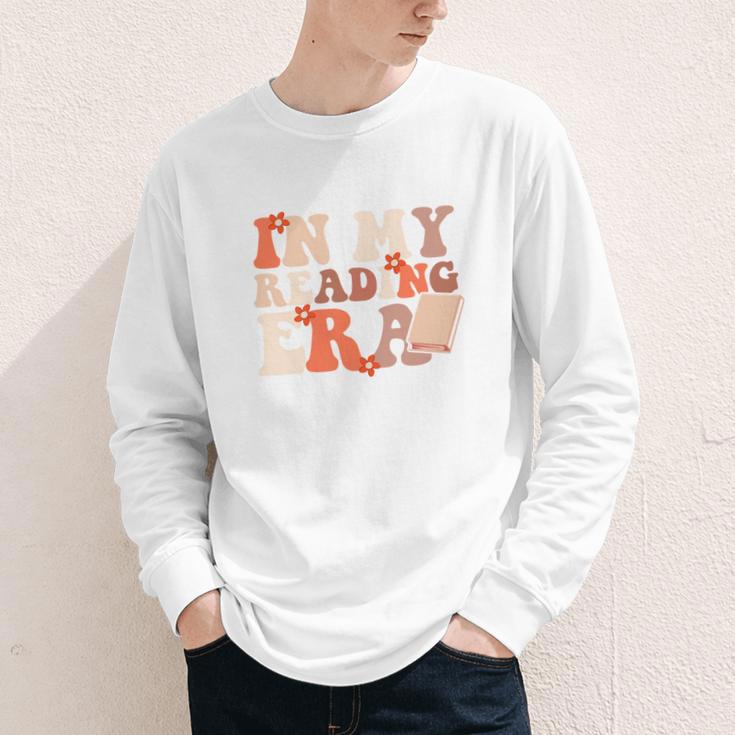 In My Reading Era Groovy Book Lovers Library Reading Women Youth Long Sleeve Tee