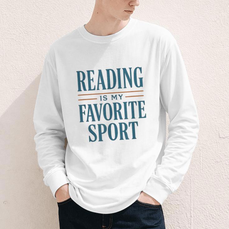 Reading Is My Favorite Sport Literary Book Lover Typography Youth Long Sleeve Tee