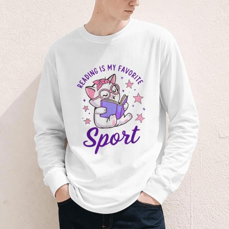 Reading Is My Favorite Sport Saying Quote Book Lovers Youth Long Sleeve Tee