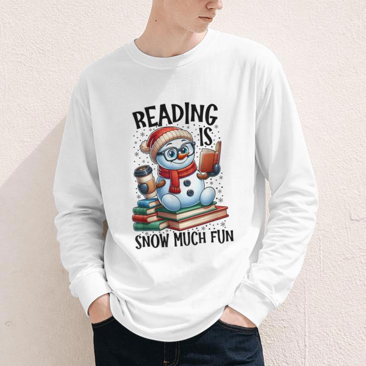Reading Is Snow Much Fun Christmas Bookworm Snowman Reading Youth Long Sleeve Tee Reading Is Snow Much Fun Christmas Bookworm Snowman Reading Youth Long Sleeve Tee