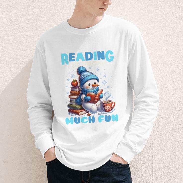 Reading Is Snow Much Fun Christmas Xmas Book Reading Youth Long Sleeve Tee