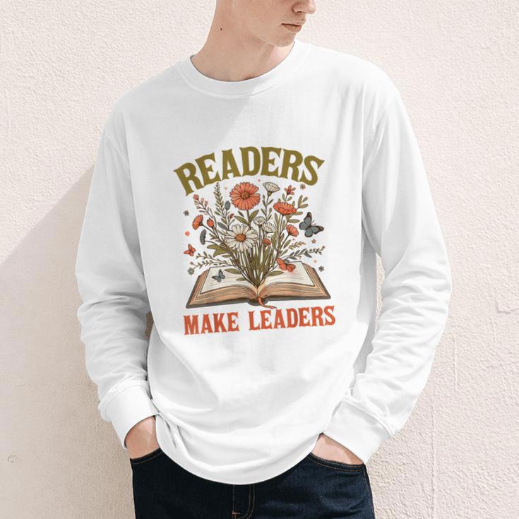 Reading Squad Book Lover Bookish Floral Readers Make Leaders Youth Long Sleeve Tee