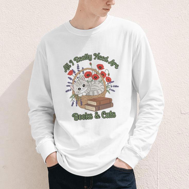 All I Really Need Are Books And Cats Book Lover Tee Youth Long Sleeve Tee All I Really Need Are Books And Cats Book Lover Tee Youth Long Sleeve Tee