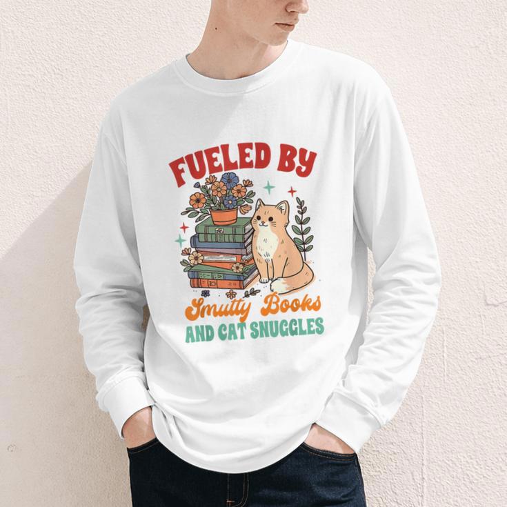 Smut Reader Cat Lover Fueled By Smutty Books & Cat Snuggles For Men Women Youth Long Sleeve Tee