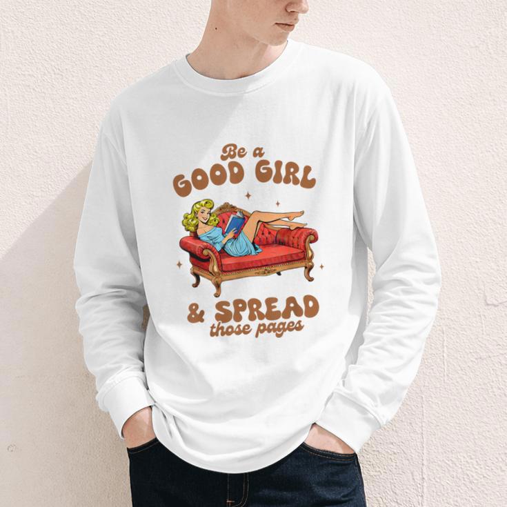 Smut Reader Be A Good Girl & Spread Those Pages Spicy Book Youth Long Sleeve Tee