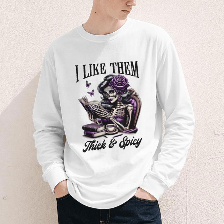 Smut Reader Spicy Book Romance I Like Them Thick & Spicy Youth Long Sleeve Tee