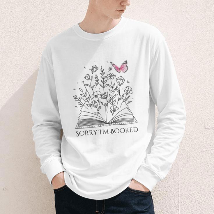 Sorry I'm Booked Book Lover Teachers Librarians Youth Long Sleeve Tee Sorry I'm Booked Book Lover Teachers Librarians Youth Long Sleeve Tee