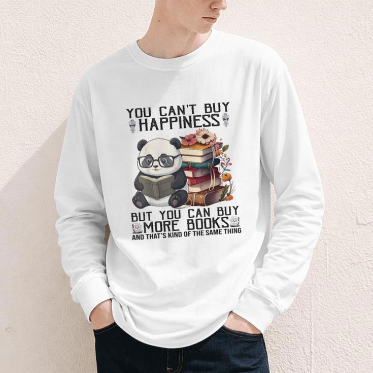 Teacher Bookworm Book Lover Panda Reading Book Librarian Tee Youth Long Sleeve Tee