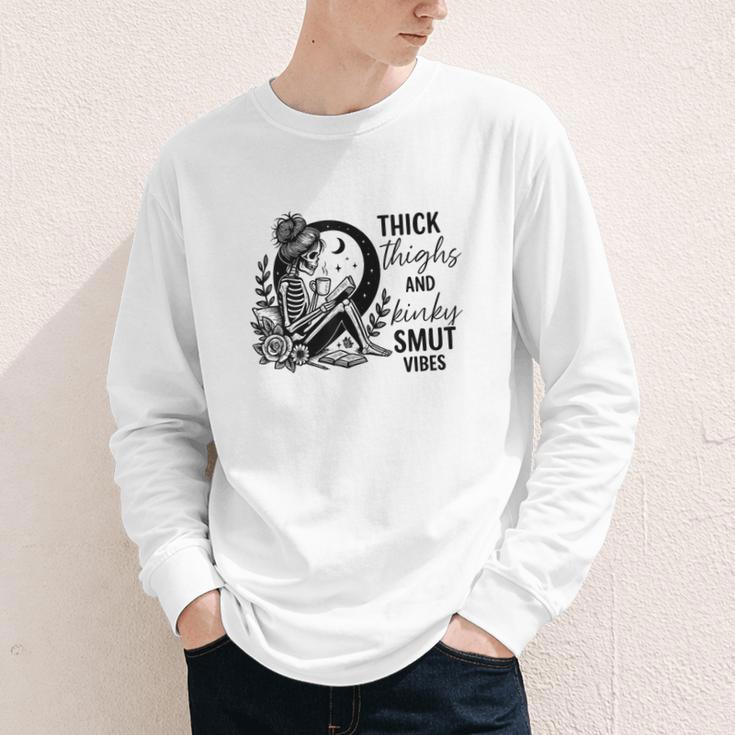 Thick Thighs And Kinky Smut Vibes Spicy Book Lovers Youth Long Sleeve Tee
