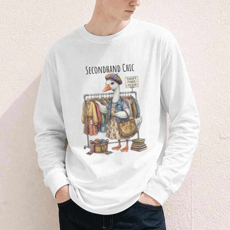Thrifting Goose Vintage Fashion Book Lover Youth Long Sleeve Tee