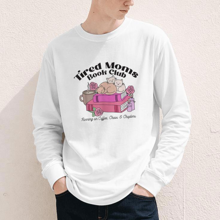 Tired Moms Book Club Running On Coffee Chaos And Chapter Cat Youth Long Sleeve Tee Tired Moms Book Club Running On Coffee Chaos And Chapter Cat Youth Long Sleeve Tee