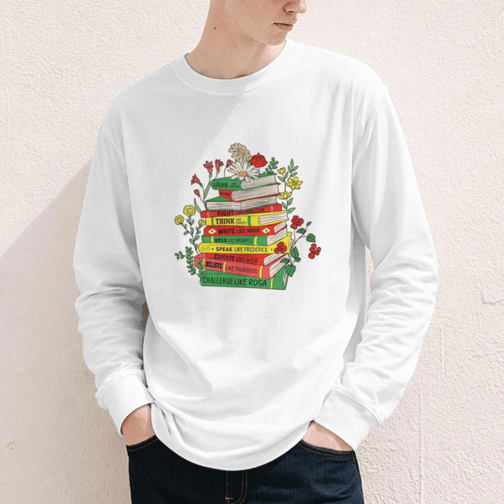 History Month Black History Shirts Book Lover Teacher Youth Long Sleeve Tee