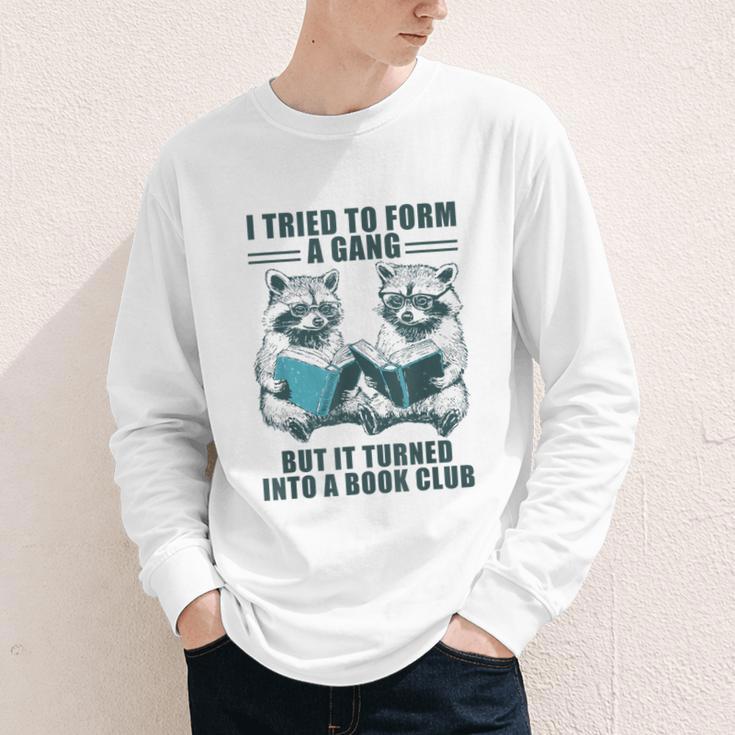 I Tried To Form Gang But It Turned Into A Book Club Raccoon Youth Long Sleeve Tee