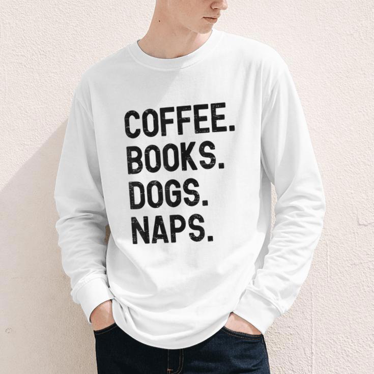 Vintage Coffee Books Dogs Naps Retro Youth Long Sleeve Tee Vintage Coffee Books Dogs Naps Retro Youth Long Sleeve Tee