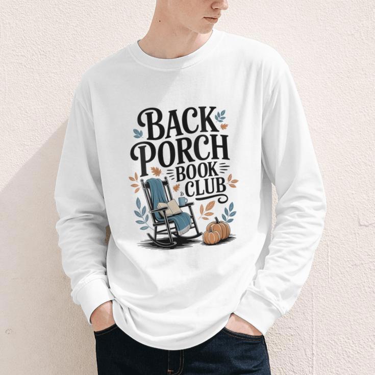 Vintage Reader Author Country Aesthetic Back Porch Book Club Youth Long Sleeve Tee