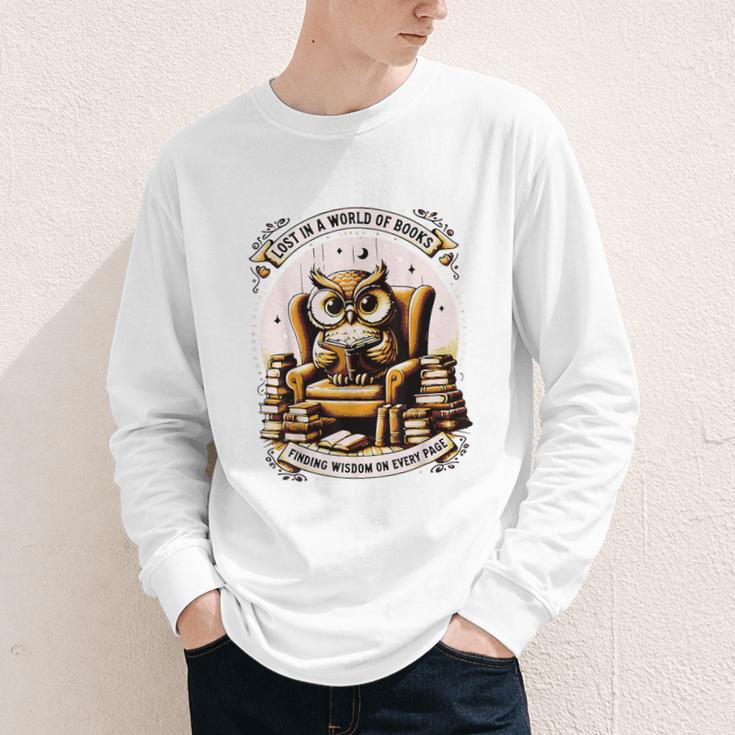 Wise Owl Reading Books Youth Long Sleeve Tee