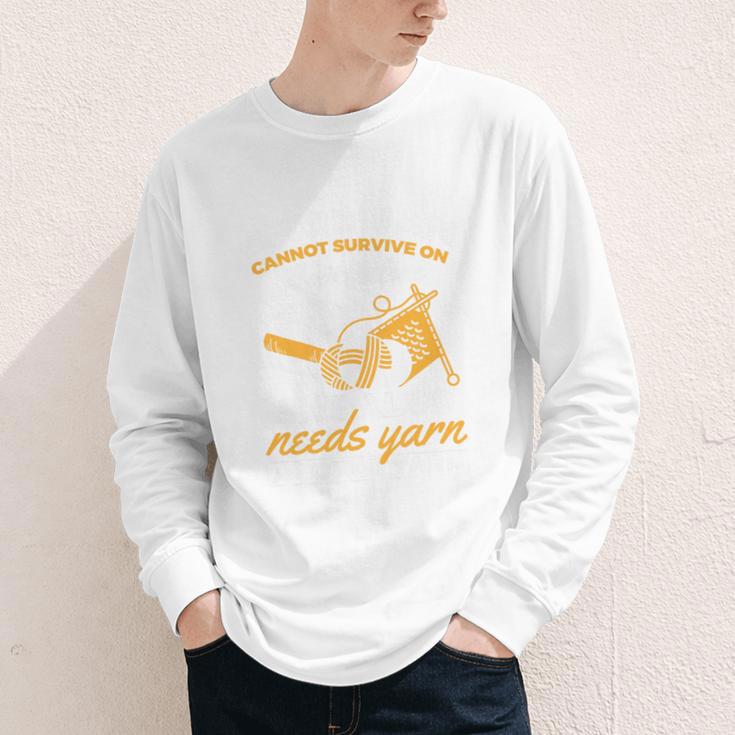 Woman Survives On Books Yarn Knitting Crochet Premium Tri-Blend Youth Long Sleeve Tee Woman Survives On Books Yarn Knitting Crochet Premium Tri-Blend Youth Long Sleeve Tee