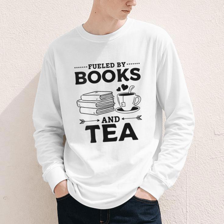 Women's Fueled By Books And Tea Book Lover Bookworm Reading Books Youth Long Sleeve Tee