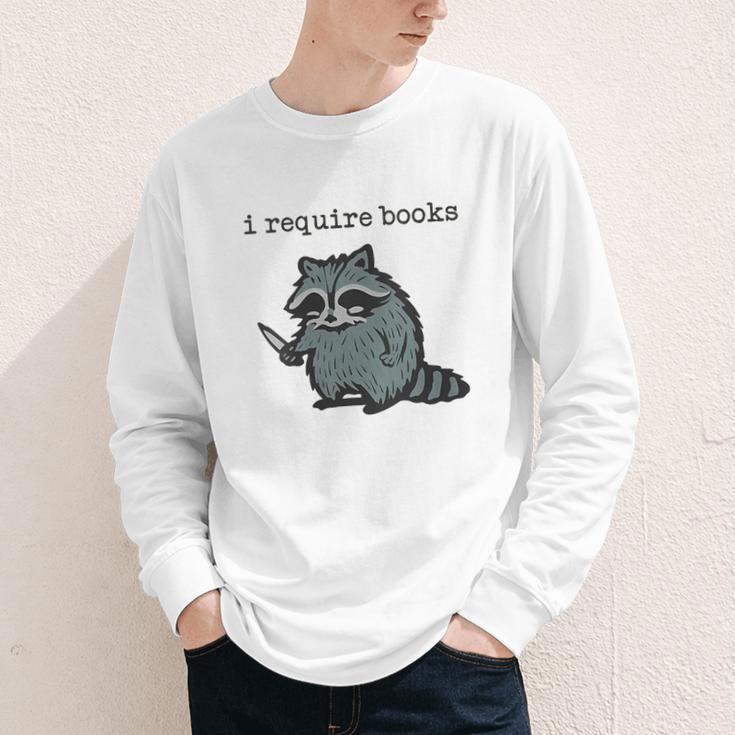 Women's i Require Books Raccoon Youth Long Sleeve Tee