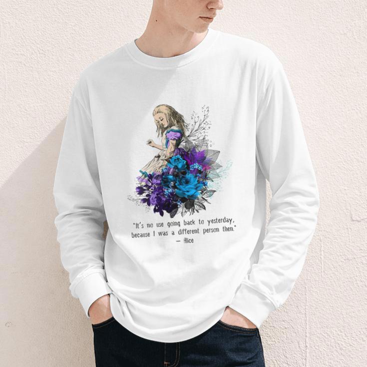 Women's Vintage Book Quote It’s No Use Going Back To Yesterday Youth Long Sleeve Tee