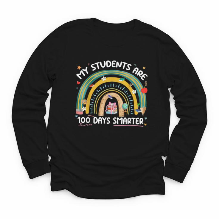 100th Day Of School Teachers Students Women Floral Books Youth Long Sleeve Tee
