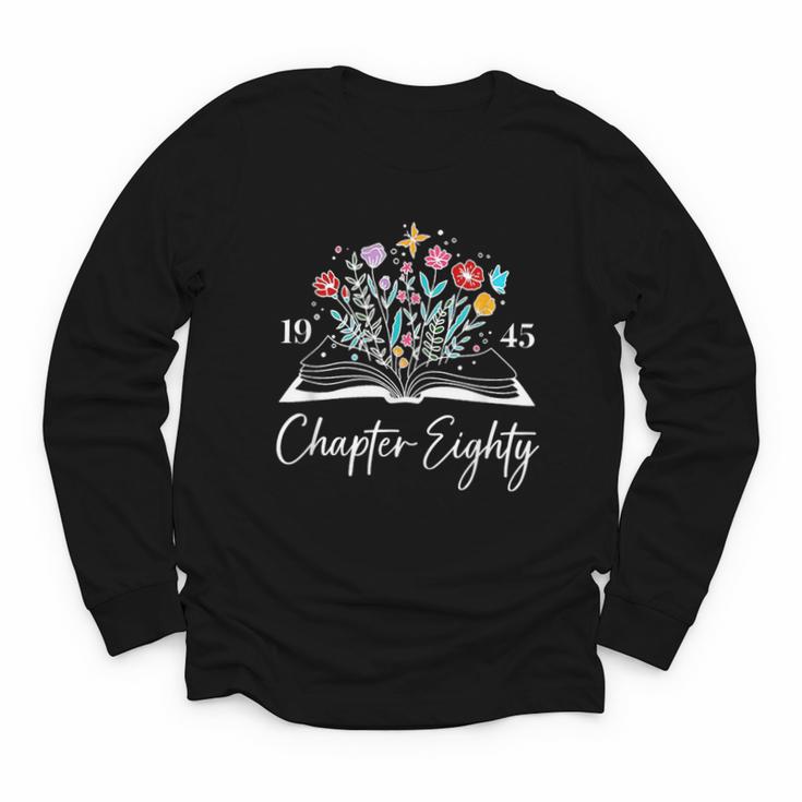 1945 Chapter Eighty 80th Birthday Books Themed 80 Year Old Youth Long Sleeve Tee