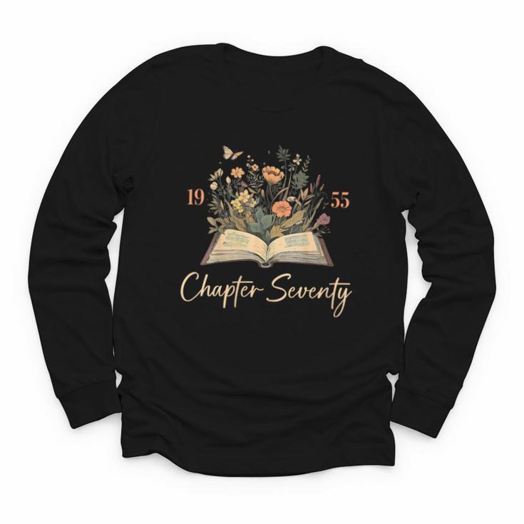 1955 Chapter Seventy 70th Birthday Wildflower Book 70 Yr Old Youth Long Sleeve Tee