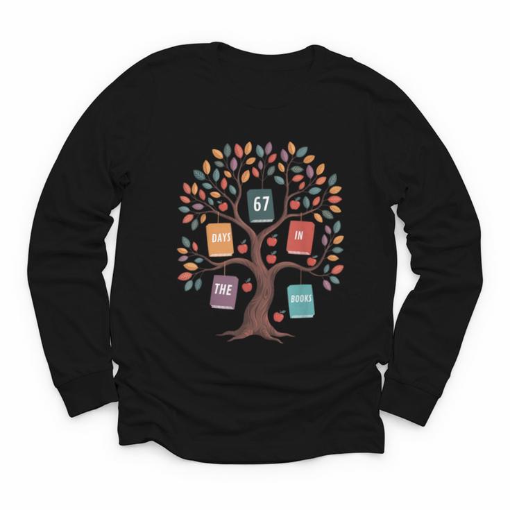 67 Days In The Books Reading Teacher 67th Day Of School Youth Long Sleeve Tee