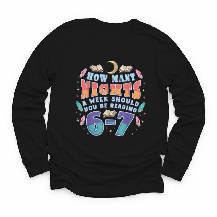 67 Meme Reading How Many Nights Should Read Book Six Seven Youth Long Sleeve Tee