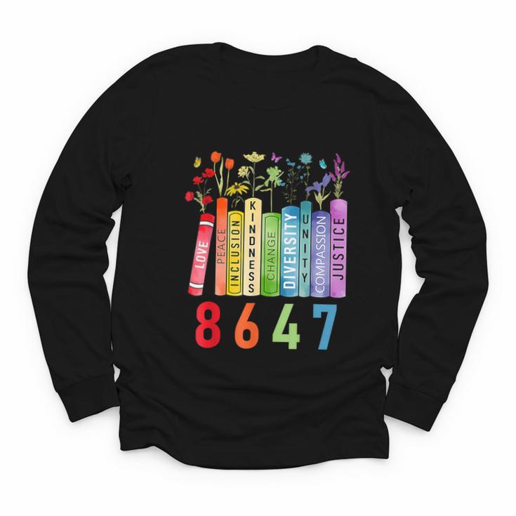 8647 Equal Rights Book Flower Trump Women Rights Feminist Youth Long Sleeve Tee
