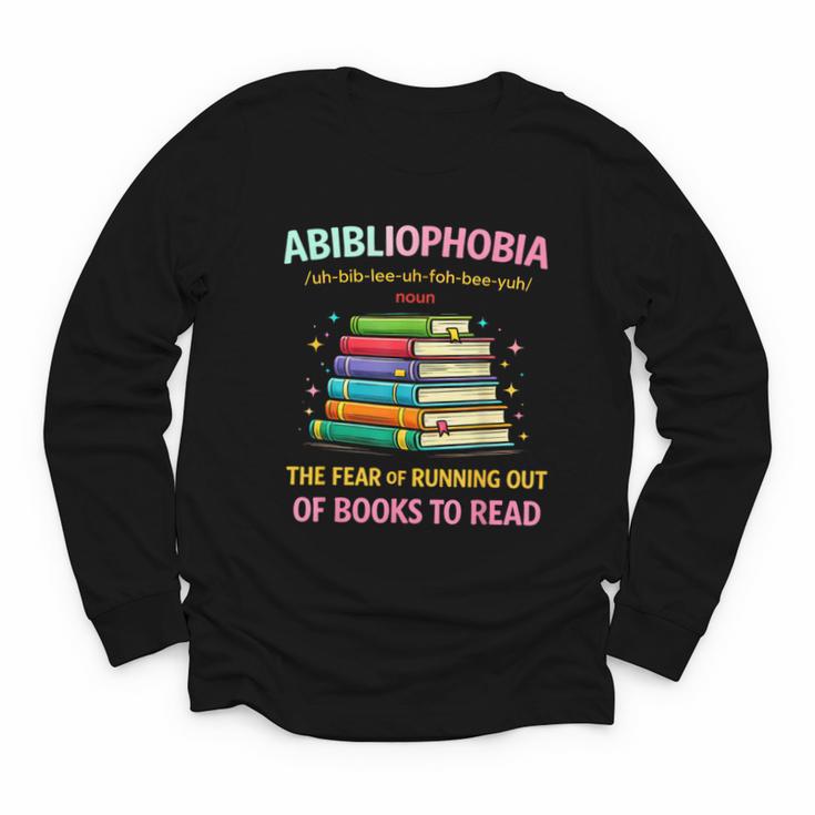 Abibliophobia Book Lovers Graphic Youth Long Sleeve Tee