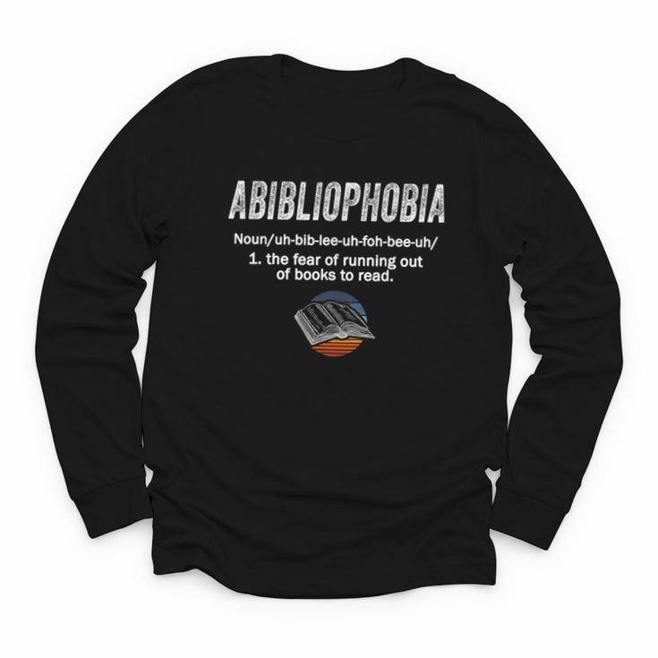 Abibliophobia Pupil Reading Bookworm Tees Reader Youth Long Sleeve Tee