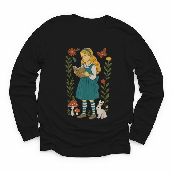 Alice In Wonderland Book Lover Lewis Carroll Rabbit Youth Long Sleeve Tee