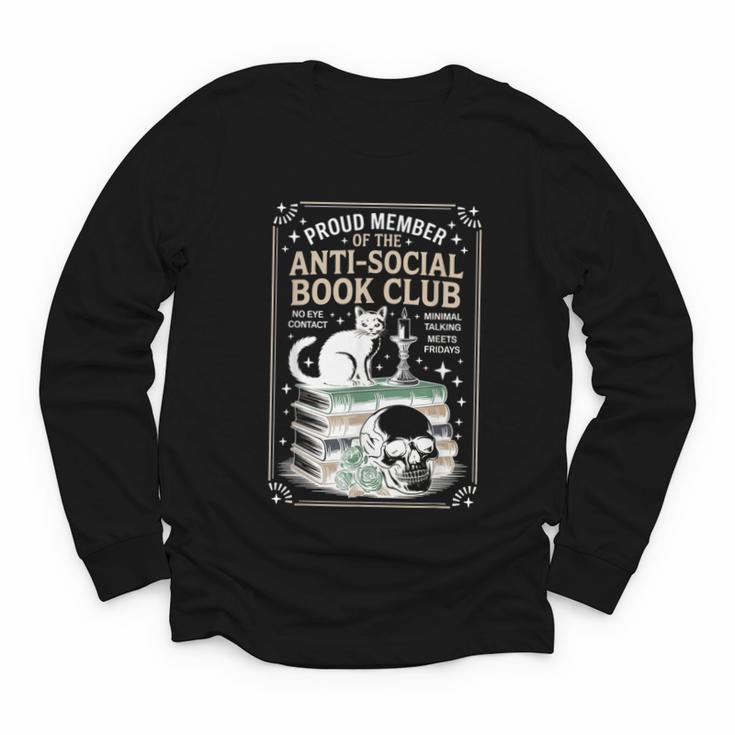 Anti-Social Book-Club Cat Graphic Youth Long Sleeve Tee