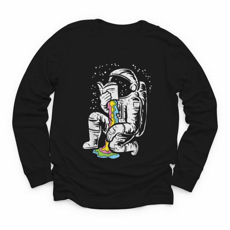 Astronaut Reading Book Space Galaxy Bookworm Men Women Kids Youth Long Sleeve Tee