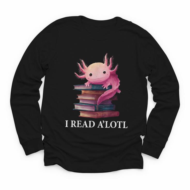 Axolotl Book Lover Librarian Reading Library Readers Youth Long Sleeve Tee