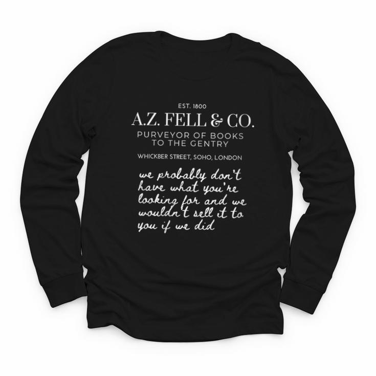 Aziraphale's Bookshop AZ Fell And Co Literary Antiquarian Youth Long Sleeve Tee