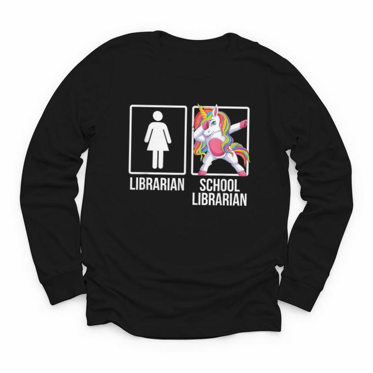 Back To School Library Unicorn Book Lover School Librarian Youth Long Sleeve Tee