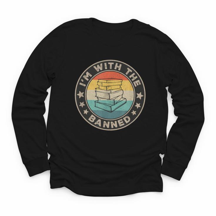 Im With The Banned Book Readers Retro Librarians Teachers Youth Long Sleeve Tee