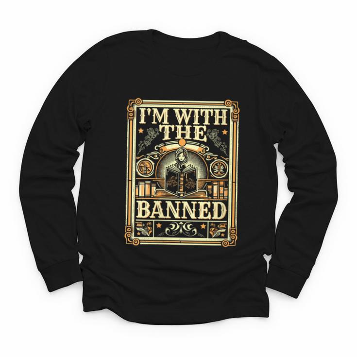 Banned Books Librarian Book Readers I m With The Banned Youth Long Sleeve Tee