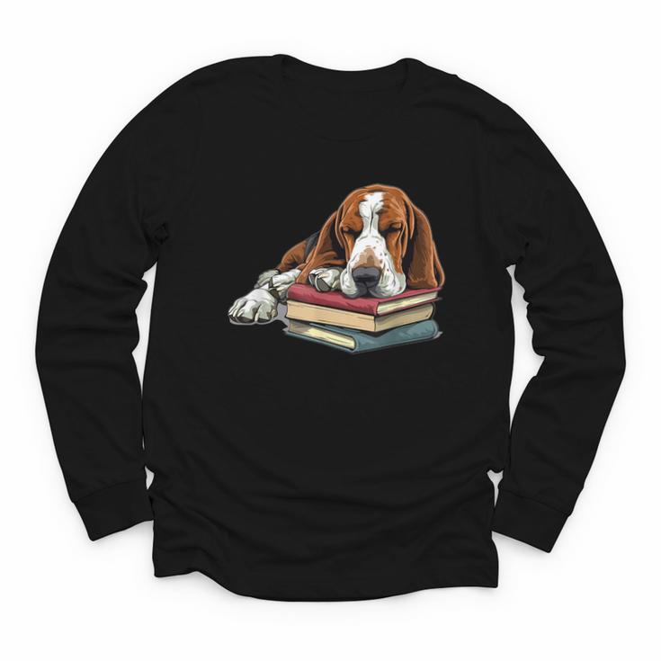 Basset Hound Books Dog Breed Graphic Youth Long Sleeve Tee